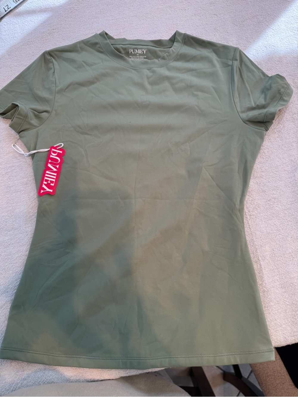 Amazon Olive Green Short Sleeve Crewneck Tee